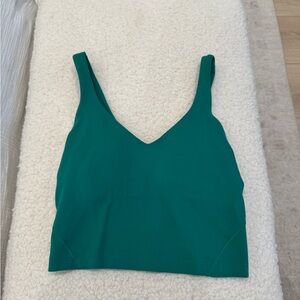 Lululemon Athletica Teal V-Neck Crop Top